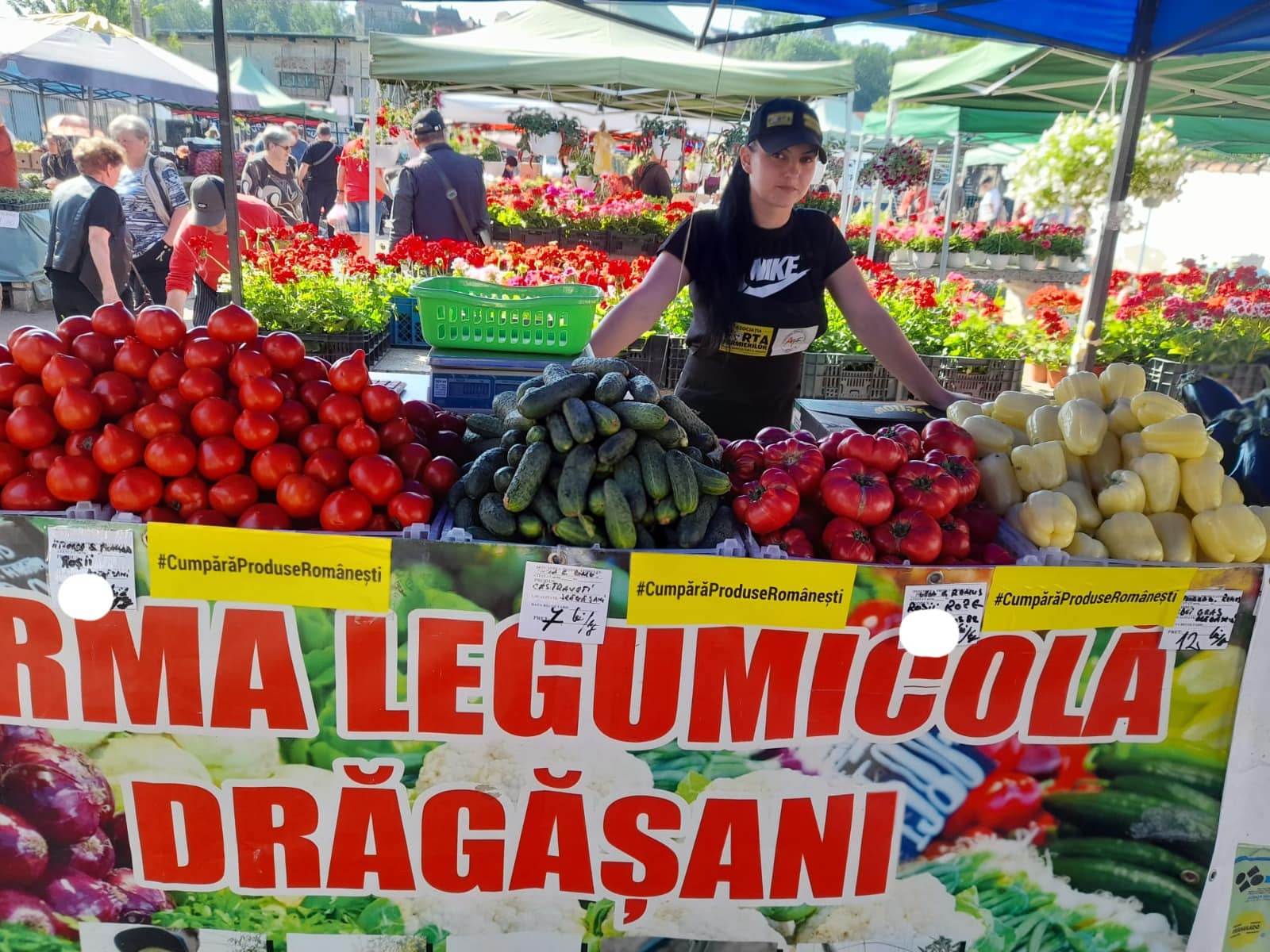 La târgul din curtea MADR puteți găsi legume proaspete de sezon aduse de Cooperativa Agricolă Grădinile Drăgășani